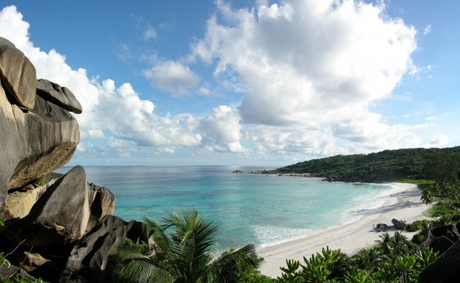 Grande Anse Beach, La Digue Island, Seychelle-szigetek